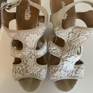 Charlotte Russe off-white wedges